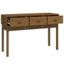 Mesa consola de madera maciza de pino marrón miel 114x40x75 cm de vidaXL, Mesas auxiliares - Ref: Foro24-821757, Precio: 87,9...