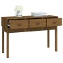 Mesa consola de madera maciza de pino marrón miel 114x40x75 cm de vidaXL, Mesas auxiliares - Ref: Foro24-821757, Precio: 87,9...