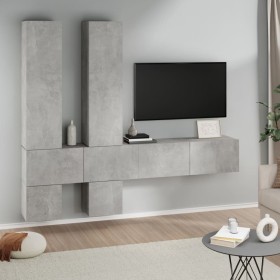 Concrete gray plywood TV wall cabinet by vidaXL, TV Furniture - Ref: Foro24-3114569, Price: 227,99 €, Discount: %