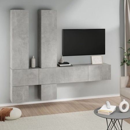 Concrete gray plywood TV wall cabinet by vidaXL, TV Furniture - Ref: Foro24-3114569, Price: 227,43 €, Discount: %