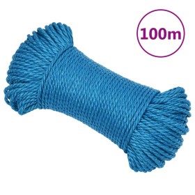 Blue polypropylene work rope 6 mm 100 m by vidaXL, Ropes and metal cords - Ref: Foro24-152964, Price: 13,81 €, Discount: %