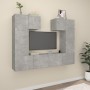 TV furniture set 6 pieces concrete gray plywood by vidaXL, TV Furniture - Ref: Foro24-3114457, Price: 180,82 €, Discount: %