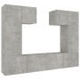 TV furniture set 6 pieces concrete gray plywood by vidaXL, TV Furniture - Ref: Foro24-3114457, Price: 180,82 €, Discount: %