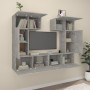 TV furniture set 6 pieces concrete gray plywood by vidaXL, TV Furniture - Ref: Foro24-3114457, Price: 180,82 €, Discount: %