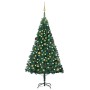 Árbol de Navidad preiluminado con luces y bolas verde 210 cm de vidaXL, Arboles de navidad - Ref: Foro24-3077537, Precio: 116...