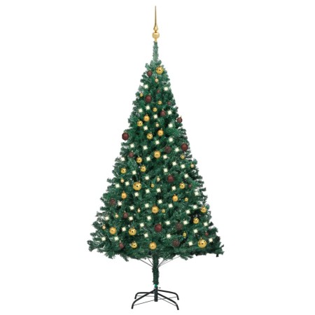 Pre-lit Christmas tree with lights and green balls 210 cm by vidaXL, Christmas trees - Ref: Foro24-3077537, Price: 110,96 €, ...