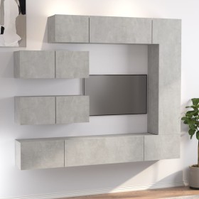 7-piece TV furniture set made of gray concrete plywood. by vidaXL, TV Furniture - Ref: Foro24-3114561, Price: 269,42 €, Disco...