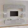 Set de muebles de TV 8 pzas madera contrachapada gris hormigón de vidaXL, Muebles TV - Ref: Foro24-3114417, Precio: 276,97 €,...