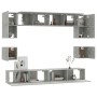 Set de muebles de TV 8 pzas madera contrachapada gris hormigón de vidaXL, Muebles TV - Ref: Foro24-3114417, Precio: 276,97 €,...