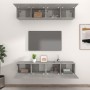 TV furniture 4 units concrete gray plywood 80x30x30 cm by vidaXL, TV Furniture - Ref: Foro24-3114185, Price: 123,94 €, Discou...