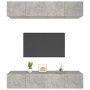 Muebles TV 4 uds madera contrachapada gris hormigón 80x30x30 cm de vidaXL, Muebles TV - Ref: Foro24-3114185, Precio: 135,64 €...