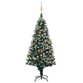 Árbol de Navidad helado con luces, bolas y piñas 180 cm de vidaXL, Arboles de navidad - Ref: Foro24-3077531, Precio: 141,92 €...