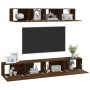 TV furniture set 4 pieces oak brown plywood by vidaXL, TV Furniture - Ref: Foro24-3114533, Price: 150,55 €, Discount: %