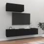 3-piece black plywood TV furniture set by vidaXL, TV Furniture - Ref: Foro24-3114471, Price: 153,37 €, Discount: %