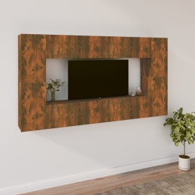 TV furniture set 8 pieces smoked oak plywood by vidaXL, TV Furniture - Ref: Foro24-3114291, Price: 260,49 €, Discount: %