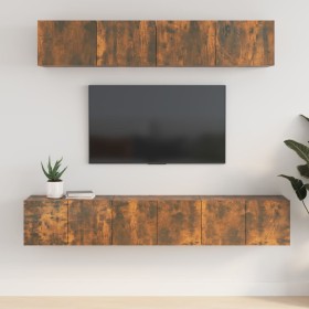 TV furniture set 5 pieces smoked oak plywood by vidaXL, TV Furniture - Ref: Foro24-3114427, Price: 185,99 €, Discount: %