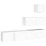 TV furniture set, 4-piece white plywood. by vidaXL, TV Furniture - Ref: Foro24-3114646, Price: 170,31 €, Discount: %