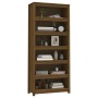 Estantería madera maciza de pino marrón miel 80x35x183 cm de vidaXL, Librerías y estanterías - Ref: Foro24-821697, Precio: 22...