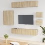 TV furniture set 8 pieces Sonoma oak plywood by vidaXL, TV Furniture - Ref: Foro24-3114488, Price: 253,35 €, Discount: %