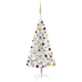 Beleuchteter Weihnachtsbaum mit Lichtern und Kugeln silber 120 cm von vidaXL, Weihnachtsbäume - Ref: Foro24-3077522, Preis: 4...