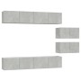 Set de muebles de TV 6 pzas madera contrachapada gris hormigón de vidaXL, Muebles TV - Ref: Foro24-3114601, Precio: 199,63 €,...