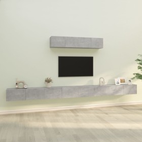 TV-Möbelset 6-teilig betongraues Sperrholz von vidaXL, TV-Möbel - Ref: Foro24-3114609, Preis: 255,60 €, Rabatt: %