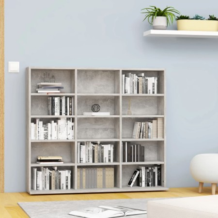 Concrete gray plywood CD shelf 102x23x89.5 cm by vidaXL, CD and DVD storage - Ref: Foro24-801791, Price: 66,02 €, Discount: %