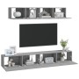 Set de muebles para TV 4 pzas madera contrachapada gris Sonoma de vidaXL, Muebles TV - Ref: Foro24-3114532, Precio: 146,75 €,...