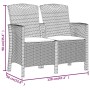 2-seater garden bench with PP rattan cushions in graphite color by vidaXL, garden benches - Ref: Foro24-3098689, Price: 152,0...