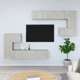 Concrete gray plywood TV wall cabinet by vidaXL, TV Furniture - Ref: Foro24-3114585, Price: 222,33 €, Discount: %