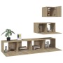 Set de muebles para TV 4 pzas madera contrachapada roble Sonoma de vidaXL, Muebles TV - Ref: Foro24-3114640, Precio: 122,22 €...