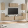 TV furniture set 7 pieces Sonoma oak plywood by vidaXL, TV Furniture - Ref: Foro24-3114304, Price: 228,12 €, Discount: %