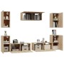 TV furniture set 7 pieces Sonoma oak plywood by vidaXL, TV Furniture - Ref: Foro24-3114304, Price: 228,12 €, Discount: %