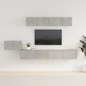 TV furniture set 5 pieces concrete gray plywood by vidaXL, TV Furniture - Ref: Foro24-3114433, Price: 184,23 €, Discount: %