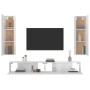 Set de muebles de TV 4 pzas madera contrachapada blanco brillo de vidaXL, Muebles TV - Ref: Foro24-3114210, Precio: 204,99 €,...