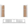 Set de muebles de TV 4 pzas madera contrachapada blanco brillo de vidaXL, Muebles TV - Ref: Foro24-3114210, Precio: 204,10 €,...