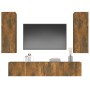 TV-Möbelset 4-teilig aus geräuchertem Eichensperrholz von vidaXL, TV-Möbel - Ref: Foro24-3114203, Preis: 159,91 €, Rabatt: %