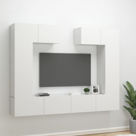 TV-Möbelset 6-teilig Sperrholz glänzend weiß von vidaXL, TV-Möbel - Ref: Foro24-3114466, Preis: 284,47 €, Rabatt: %