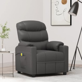 Sillón de masaje de cuero sintético gris de vidaXL, Sillones de masaje eléctricos - Ref: Foro24-348066, Precio: 257,99 €, Des...