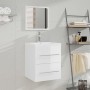 Glossy white plywood bathroom cabinet with sink by vidaXL, bathroom vanities - Ref: Foro24-3114167, Price: 134,08 €, Discount: %