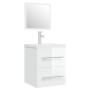 Mueble de baño con lavabo madera contrachapada blanco brillante de vidaXL, Tocadores de baño - Ref: Foro24-3114167, Precio: 1...