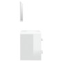 Mueble de baño con lavabo madera contrachapada blanco brillante de vidaXL, Tocadores de baño - Ref: Foro24-3114167, Precio: 1...