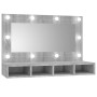 Mueble con espejo y LED color gris Sonoma 90x31,5x62 cm de vidaXL, Tocadores de baño - Ref: Foro24-820458, Precio: 65,99 €, D...