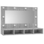 Mueble con espejo y LED color gris Sonoma 90x31,5x62 cm de vidaXL, Tocadores de baño - Ref: Foro24-820458, Precio: 65,99 €, D...