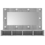 Mueble con espejo y LED color gris Sonoma 90x31,5x62 cm de vidaXL, Tocadores de baño - Ref: Foro24-820458, Precio: 65,99 €, D...