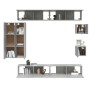 TV furniture set 8 pieces concrete gray plywood by vidaXL, TV Furniture - Ref: Foro24-3114497, Price: 382,99 €, Discount: %