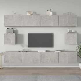 6-piece TV furniture set made of gray concrete plywood. by vidaXL, TV Furniture - Ref: Foro24-3114369, Price: 237,03 €, Disco...