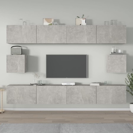 TV-Möbelset 6-teilig Sperrholz grau Beton von vidaXL, TV-Möbel - Ref: Foro24-3114369, Preis: 242,77 €, Rabatt: %