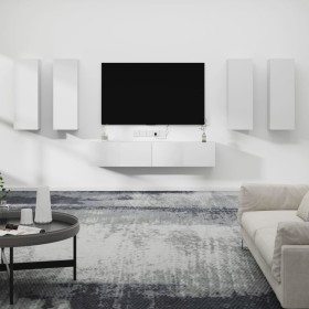 TV furniture set 6 pieces white plywood by vidaXL, TV Furniture - Ref: Foro24-3114342, Price: 250,99 €, Discount: %