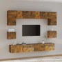 Set de muebles de TV 8 pzas madera contrachapada roble ahumado de vidaXL, Muebles TV - Ref: Foro24-3114419, Precio: 266,55 €,...